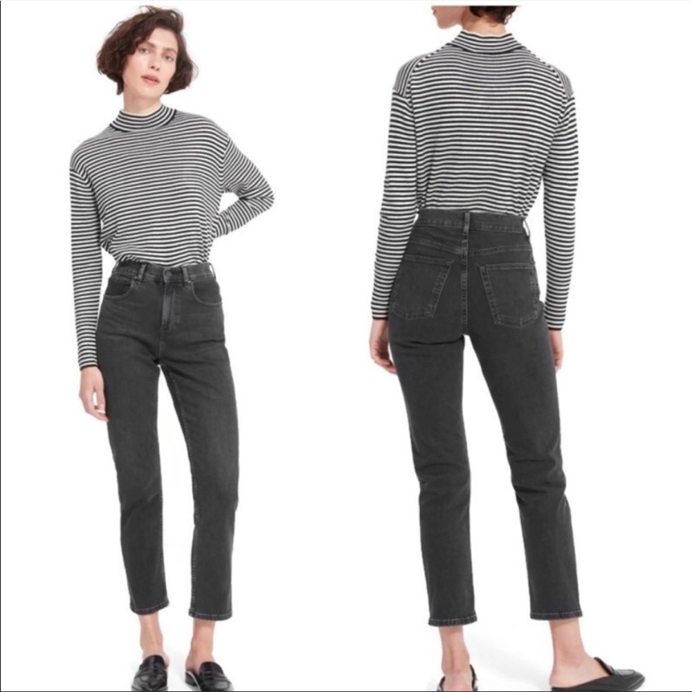 Everlane High-rise Straight Leg Black Jeans 29